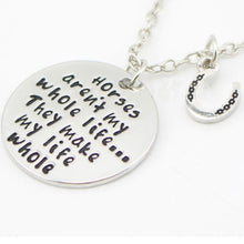 Horses Make My Life Whole Pendant Necklace